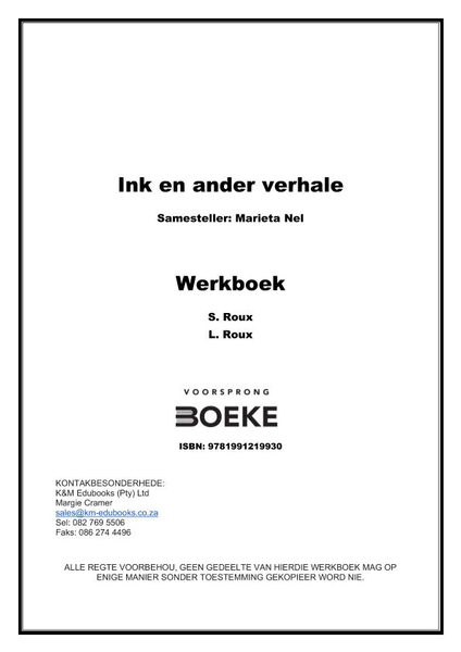 Voorsprong: Ink en ander verhale Gr 10 Werkboek