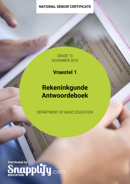 Rekeninkgunde Vraestel 1 Antwoordeboek Grade 10 November 2019