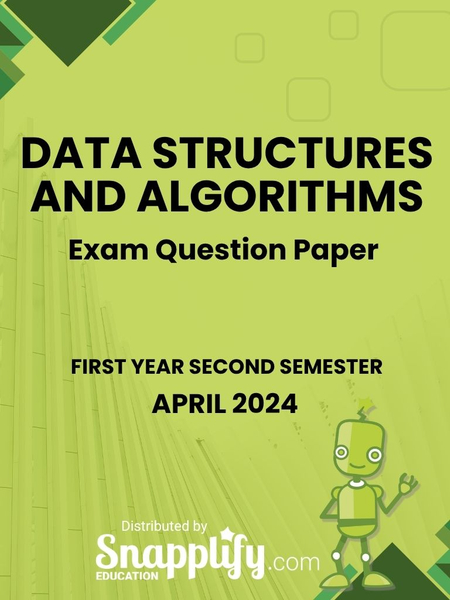Data Structures And Algorithms First Year April 2024