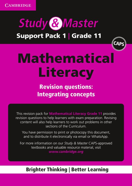 Study & Master Mathematical Literacy Grade 11 Revision questions â€“ Integrating concepts