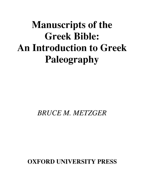 Manuscripts of the Greek Bible