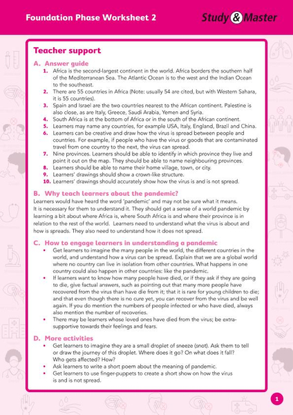 Study and Master Foundation Phase Worksheet 2 Teachers Support