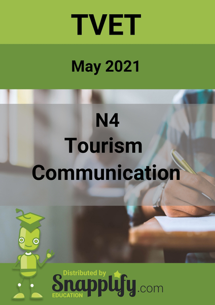 Tourism Communication N4 Question Paper Tourism May 2021