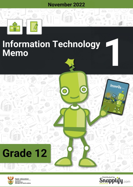 Information Technology Paper 1 Memo Grade 12 November 2022