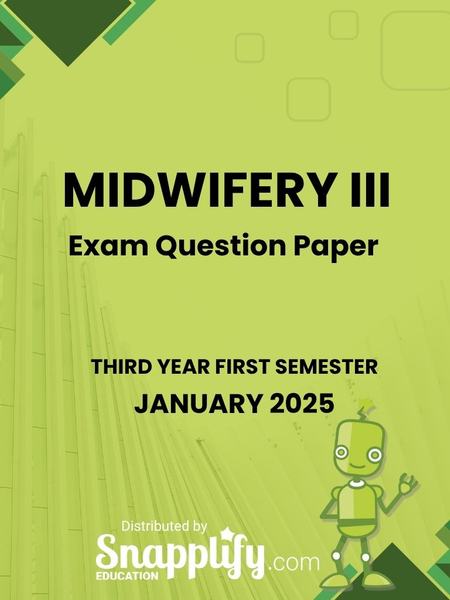 Midwifery Iii Third Year January 2025