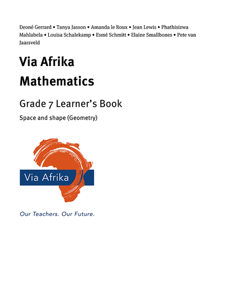 eBook Single topic ePub for Tablets: Via Afrika Mathematics Grade 7 Learner's Book: Space and shape (Geometry)