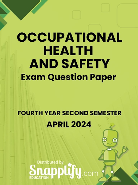 Occupational Health And Safety Fourth Year April 2024