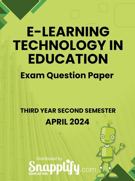 E-Learning Technology In Education Third Year April 2024