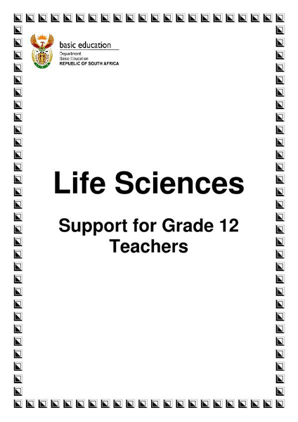 Study Guide: Life Sciences Grade 12 Teacher Support