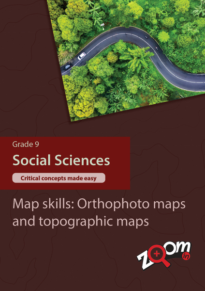 Social Sciences  Grade 9 Topic 2: Map skills: Orthophoto maps and topographic maps. Visually rich, interactive content with fun activites and language support.