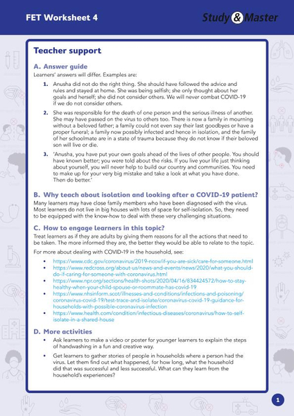 Study and Master FET Phase Worksheet 4 Teacher Support