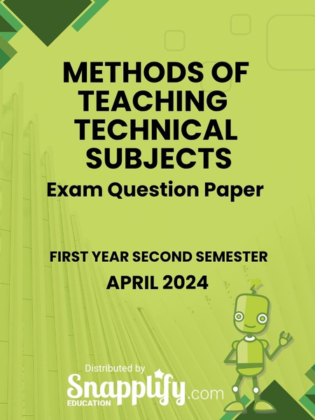 Methods Of Teaching Technical Subjects April 2024