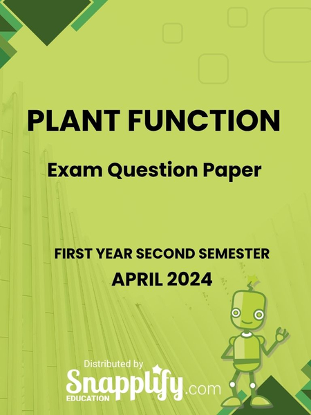 Plant Function First Year April 2024