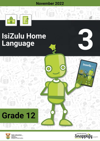 IsiZulu Home Language Paper 3 Grade 12 November 2022