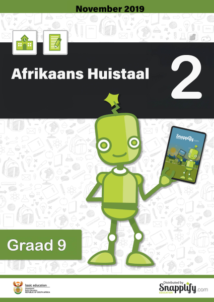 Afrikaans Huistaal Vraestel 2 Graad 9 November 2019