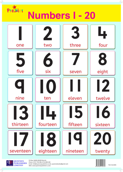 Premier Numbers 1-20 Chart