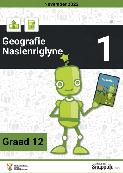 Geografie Vraestel 1 Nasienriglyne Graad 12 November 2022