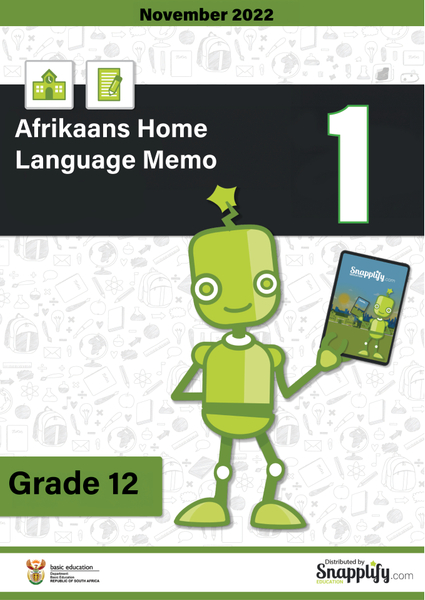 Afrikaans Home Language Paper 1 memo Grade 12 November 2022