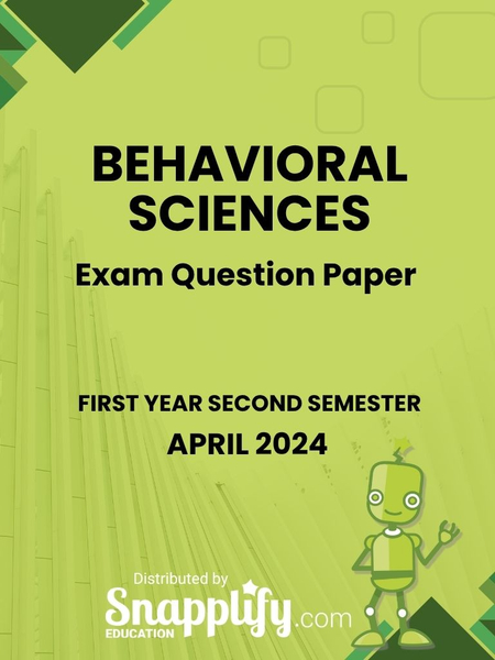 Behavioral Sciences First Year April 2024