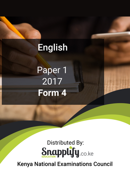 KCSE 2017 English Paper 1