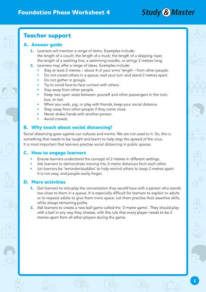 Study and Master Foundation Phase Worksheet 4 Teachers Support