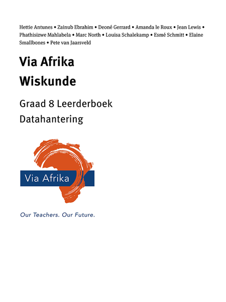 eBoek Enkel Onderwerp ePub vir tablette: Via Afrika Wiskunde Graad 8 Leerderboek: eBoek Enkel Onderwerp ePub vir tablette: Via Afrika Datahantering