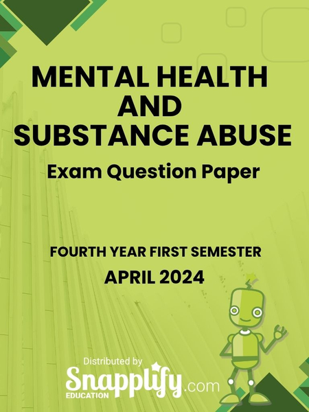 Mental Health And Substance Abuse Fourth Year April 2024