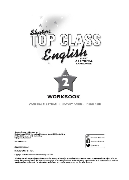 E TOP CLASS ENGLISH GRADE 2 WORKBOOK