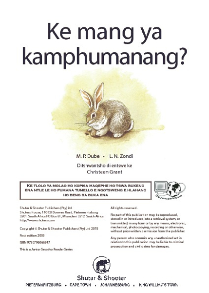 E HA RE TSWELENG PELE SERIES: LEVEL 2 BOOK 1: KE MANG YA KA