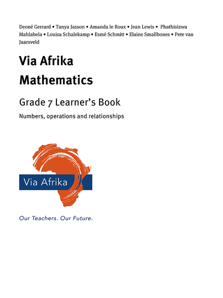 eBook Single topic ePub for Tablets: Via Afrika Mathematics Grade 7 Learner's Book: Numbers, operations and relationships
