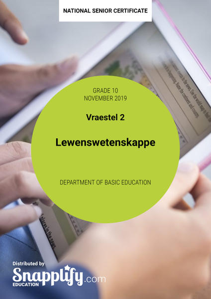 Lewenswetenskappe Vraestel 2 Grade 10 November 2019
