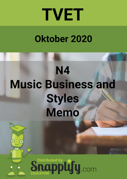 Music Business And Styles N4 Memo October 2020