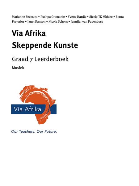 eBoek Enkel Onderwerp ePub vir tablette: Via Afrika Skeppende Kunste Graad 7 Leerderboek: Musiek