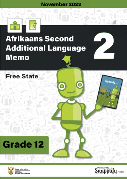 Afrikaans Second Additional Language Paper 2 Memo (Free State) Grade 12 November 2022