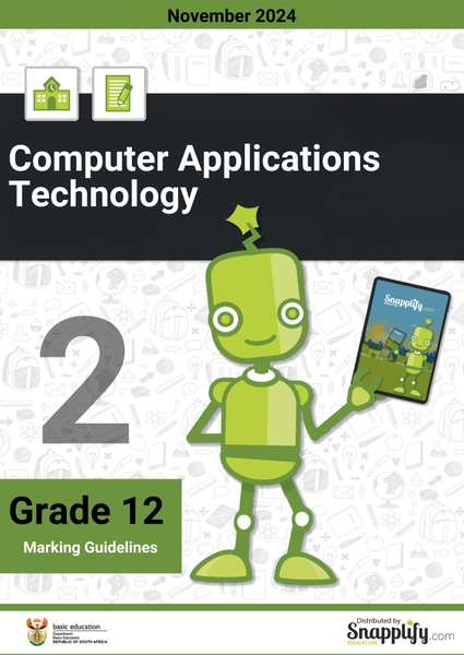 Computer Applications Technology Paper 2 Grade 12 November 2024 Marking Guidelines