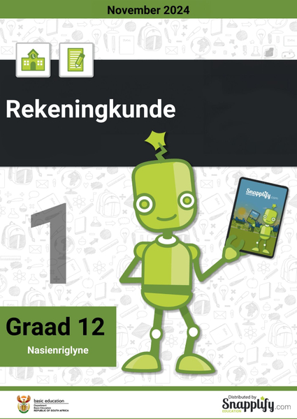 Rekeningkunde Vraestel 1 Graad 12 November 2024 Nasienriglyne