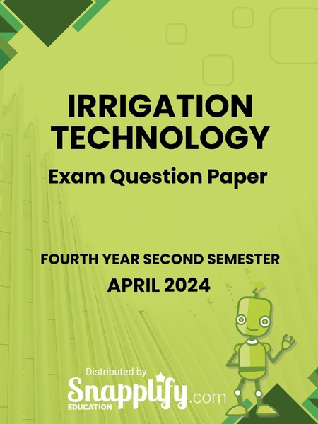 Irrigation Technology Fourth Year April 2024