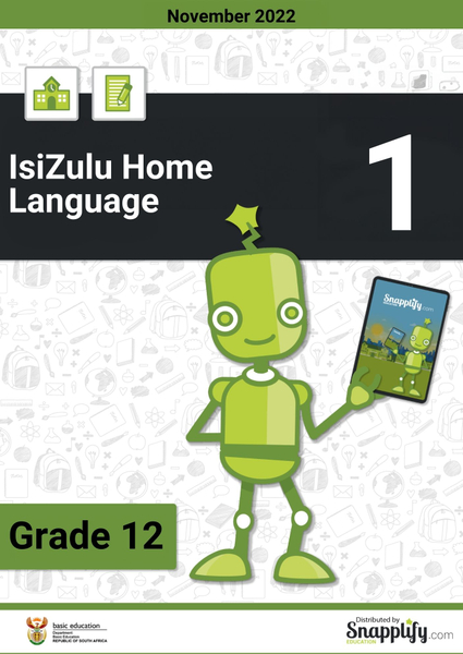 IsiZulu Home Language Paper 1 Grade 12 November 2022