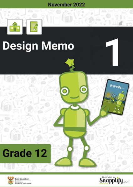 Design Paper 1 Memo Grade 12 November 2022