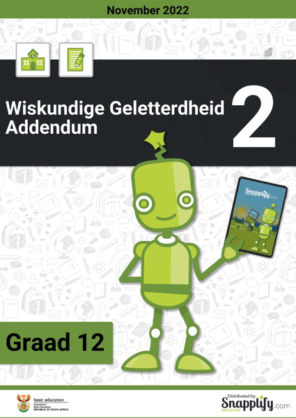 Wiskundige Geletterdheid Vraestel 2 Addendum Graad 12 November 2022