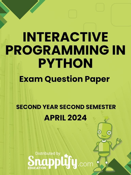 Interactive Programming In Python Second Year April 2024