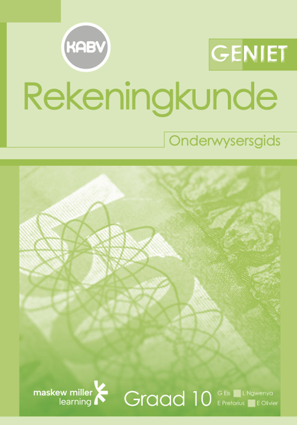 Geniet Rekeningkunde Graad 10 Onderwysersgids ePDF (perpetual licence)