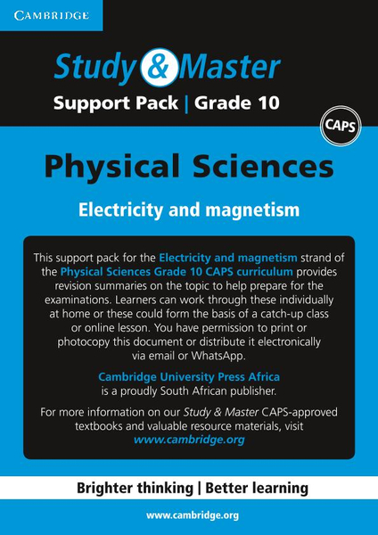 Study & Master Physical Sciences Grade 10 Support pack for Electricity and magnetism
