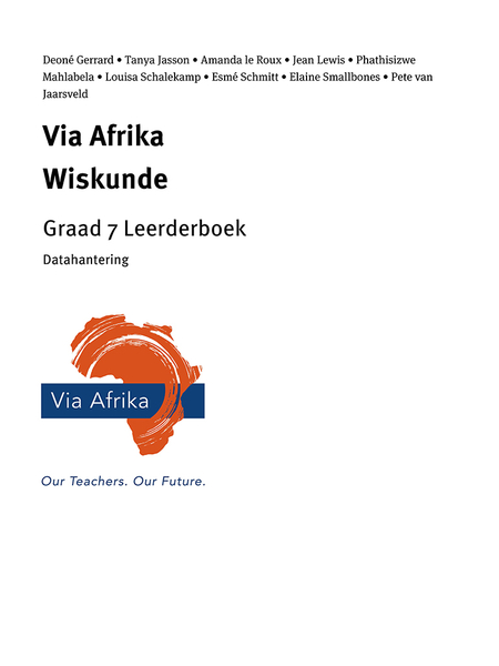 eBoek Enkel Onderwerp ePub vir tablette: Via Afrika Wiskunde Graad 7 Leerderboek: eBoek Enkel Onderwerp ePub vir tablette: Via Afrika Datahantering