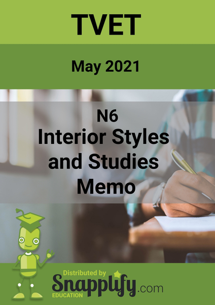 Interior Styles And Studies N6 Memo 24 May 2021
