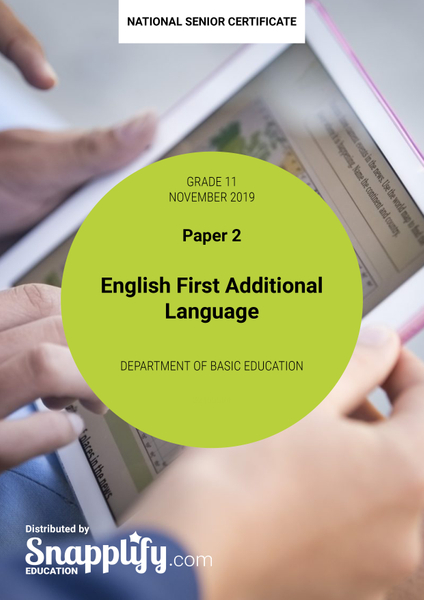 English First Additional Language Paper 2 Grade 11 November 2019