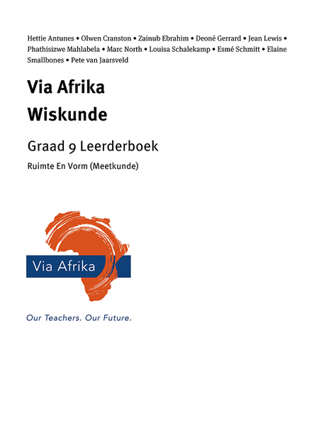 eBoek Enkel Onderwerp ePub vir tablette: Via Afrika Wiskunde Graad 9 Leerderboek: eBoek Enkel Onderwerp ePub vir tablette: Via Afrika Ruimte En Vorm (Meetkunde)