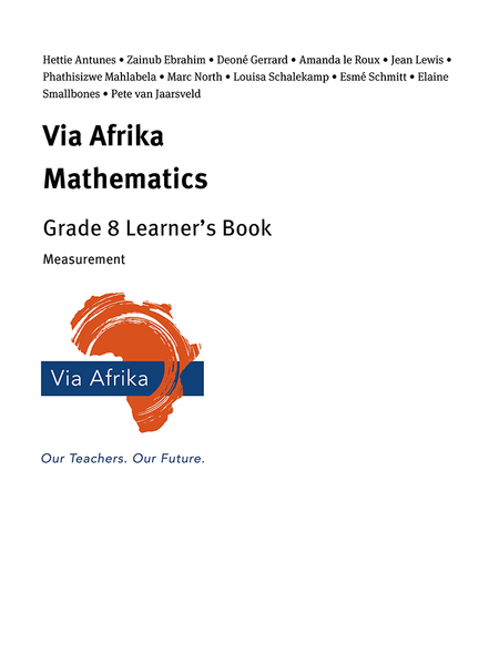 eBook Single topic ePub for Tablets: Via Afrika Mathematics Grade 8 Learner's Book: Measurement