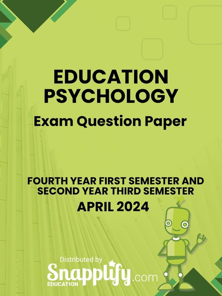 Education Psychology Fourth Year April 2024