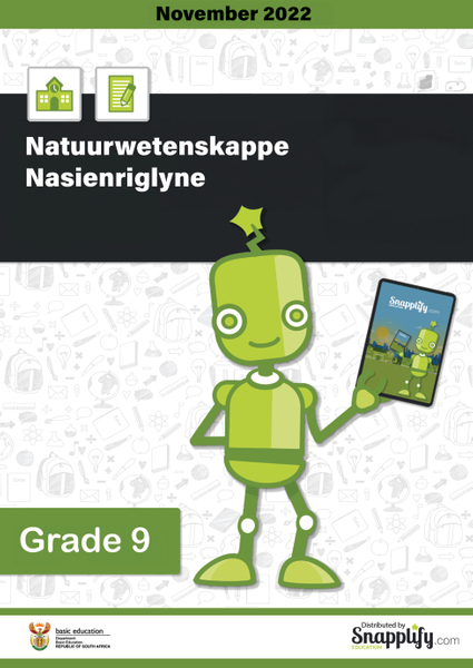 Natuurwetenskappe Nasienriglyne Graad 9 November 2022